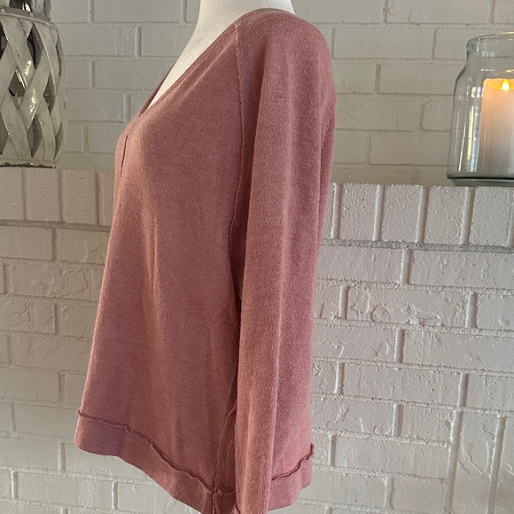 a.n.a Women's V-Neck Sweater - Rose / Peach Color - Picture 8 of 12